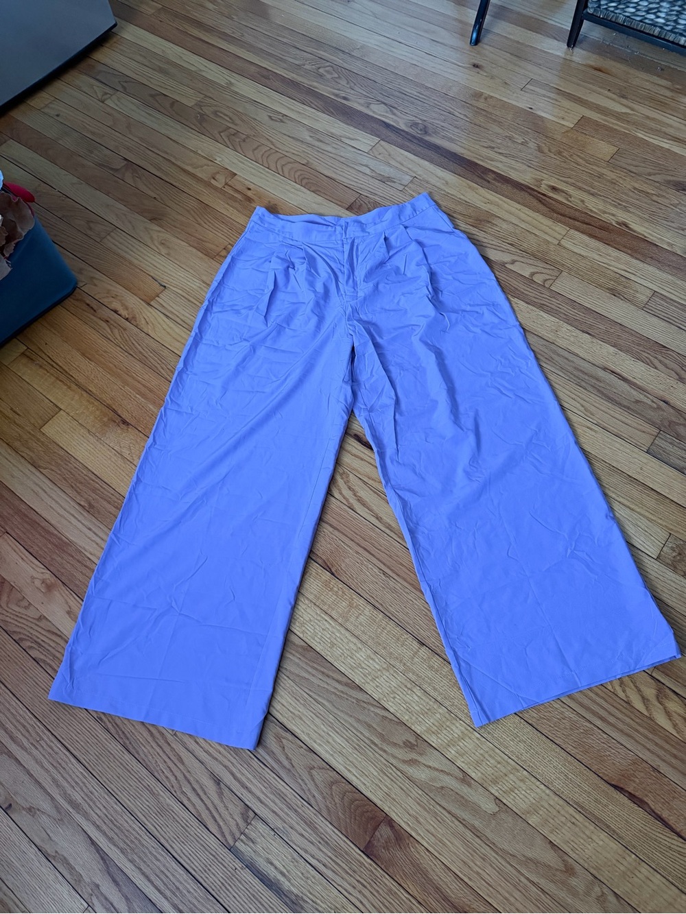 Shein Wide-Leg Lavender Pants light purple trousers front pleated XL